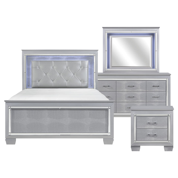 Allura 4-Piece Bedroom Set in Silver