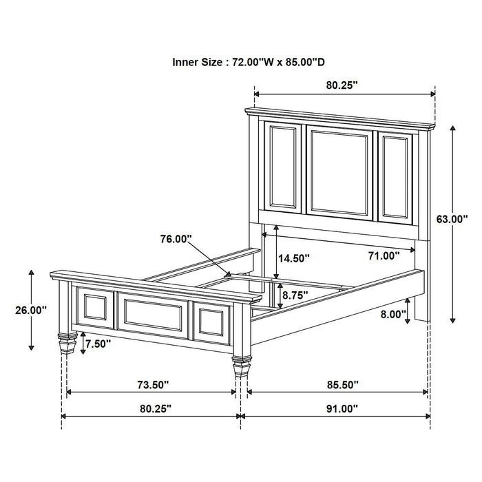 Sandy Beach 4 & 5 Piece Pc Bedroom Set Cal.King & E.King