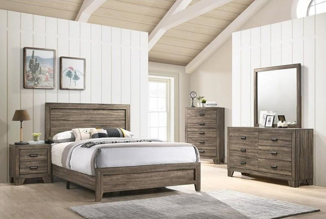 Crown Mark Millie King Panel Bed in Grey