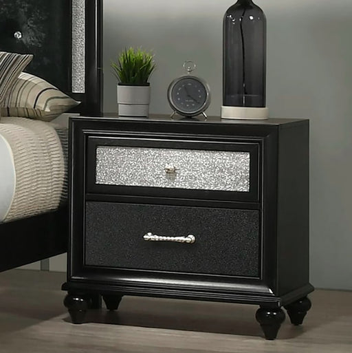 Crown Mark Furniture Lila 2 Drawer Nightstand in Black image