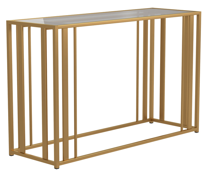 Adri Metal Frame Sofa Table Matte Brass