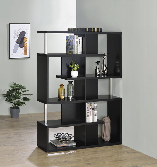Hoover 5-Tier Bookcase Black And Chrome