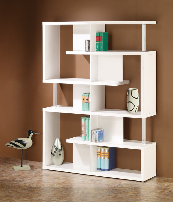 Hoover 5-Tier Bookcase White And Chrome