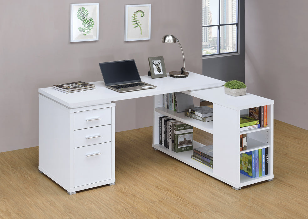 Yvette L-Shape Office Desk White