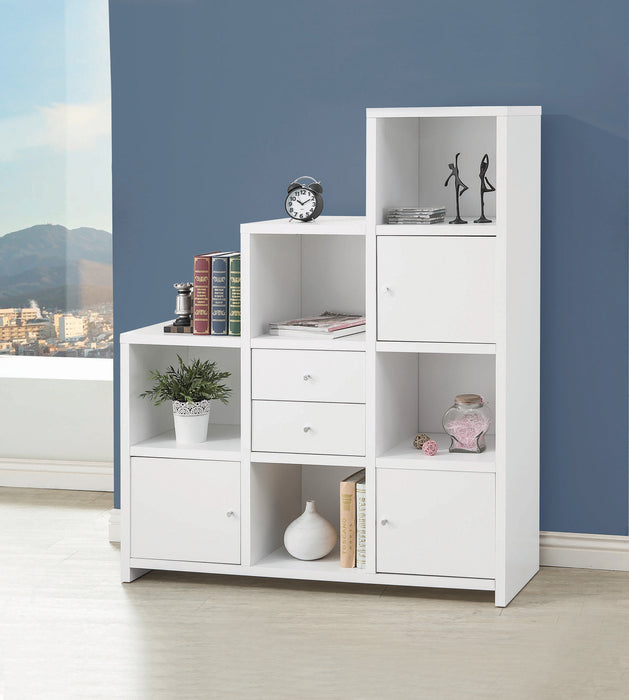 Spencer Bookcase With Cube Storage Compartments White