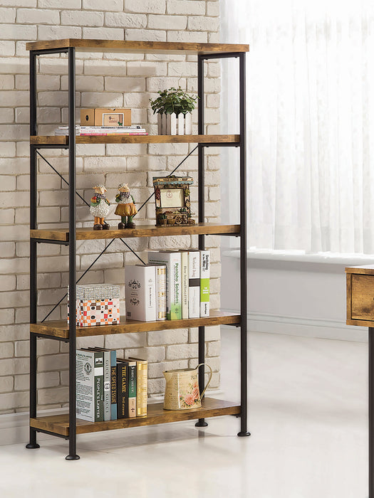 Analiese 4-Shelf Bookcase Antique Nutmeg