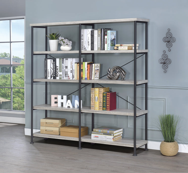 Analiese 4-Shelf Open Bookcase Grey Driftwood