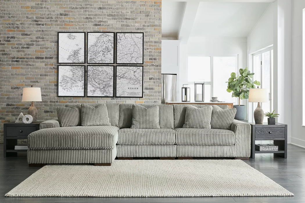 Lindyn 3-PC Left Facing Sectional in Fog