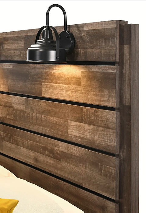 Crown Mark Furniture Carter Queen Platform Bed in Brown