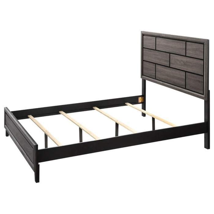 Crown Mark Akerson King Panel Bed in Grey