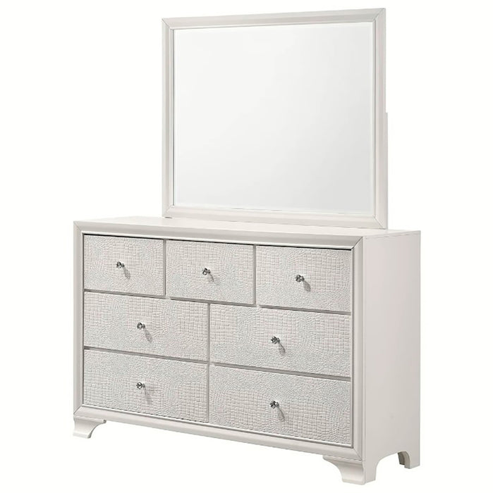 Crown Mark Furniture Lyssa 7 Drawer Dresser in White