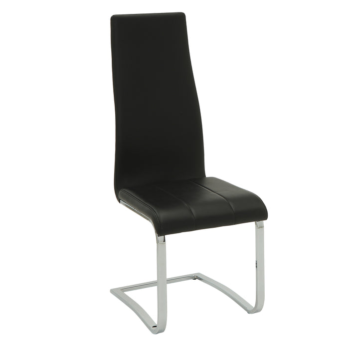 Montclair High Back Dining Chairs Black And Chrome (Set Of 4)