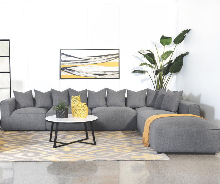 Jennifer 6-Piece Tight Seat Modular Sectional Grey