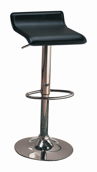 Black leather bars stools