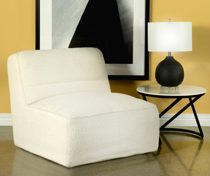 Cobie Upholstered Swivel Armless Chair Natural