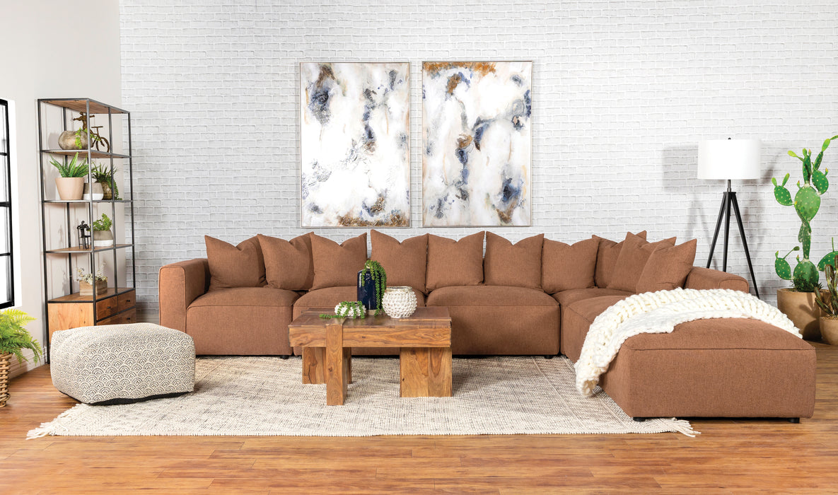 Jennifer 6-Piece Upholstered Modular Sectional Terracotta