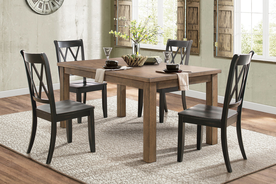 Black rustic wooden janina dining set.