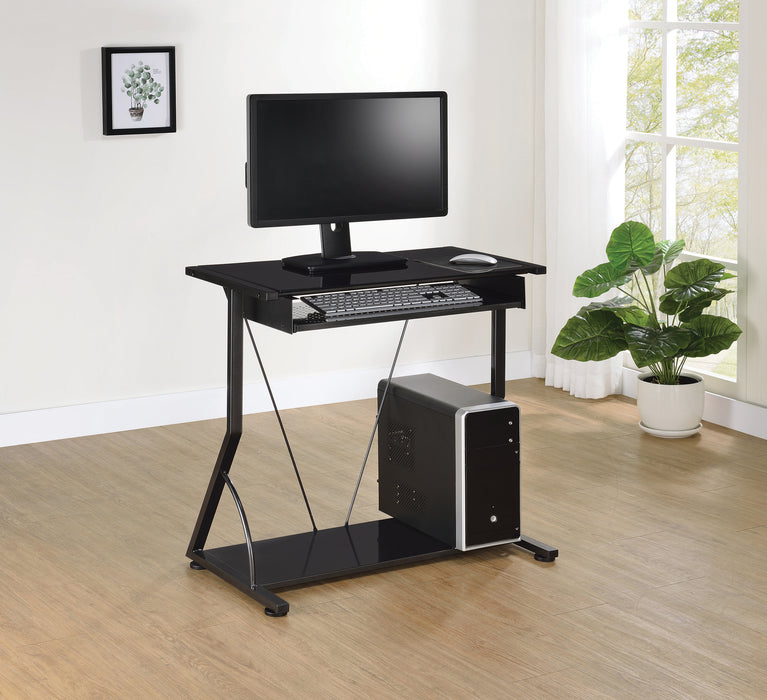Alastair Computer Desk with Keyboard Tray In Black