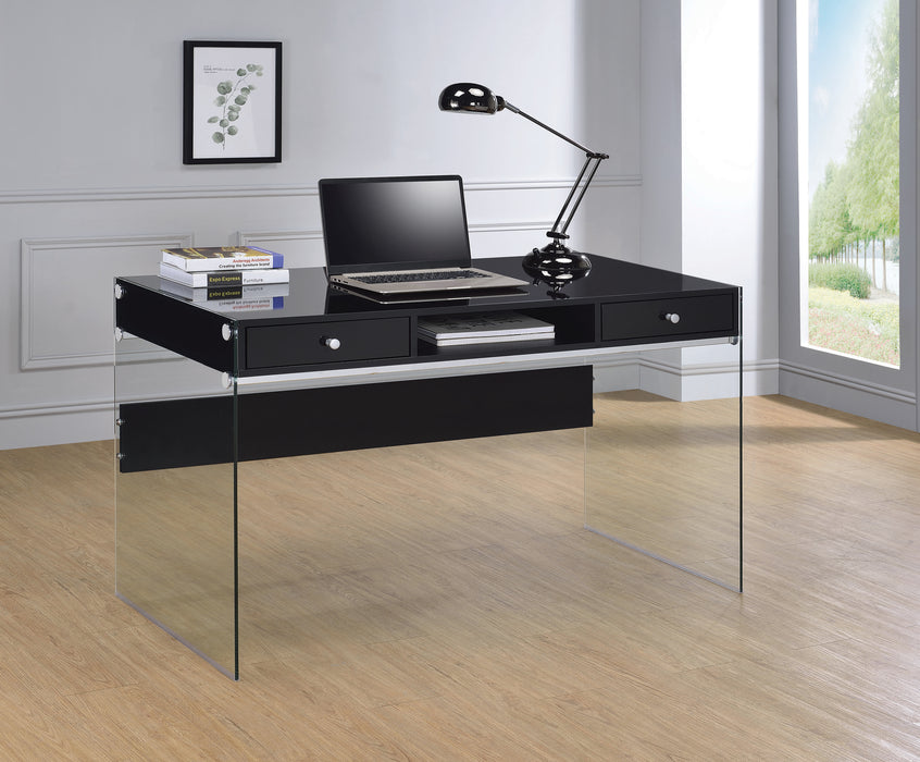Dobrev Writing Desk in Glossy Black