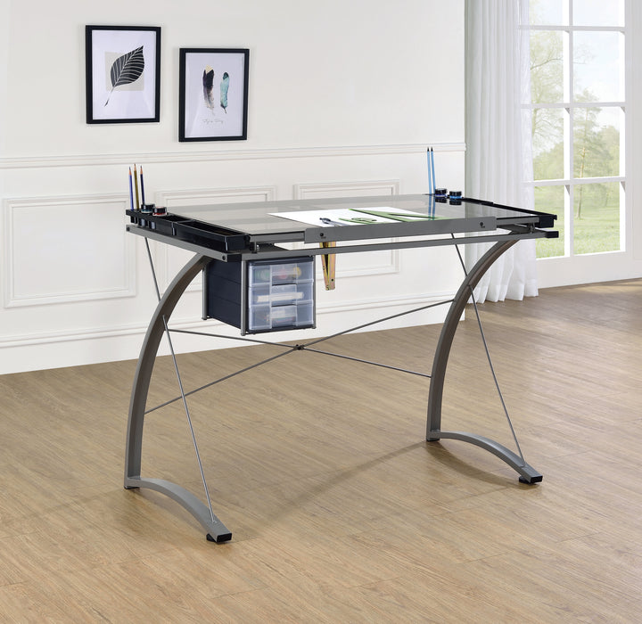 Melo Drafting Desk in Champagne