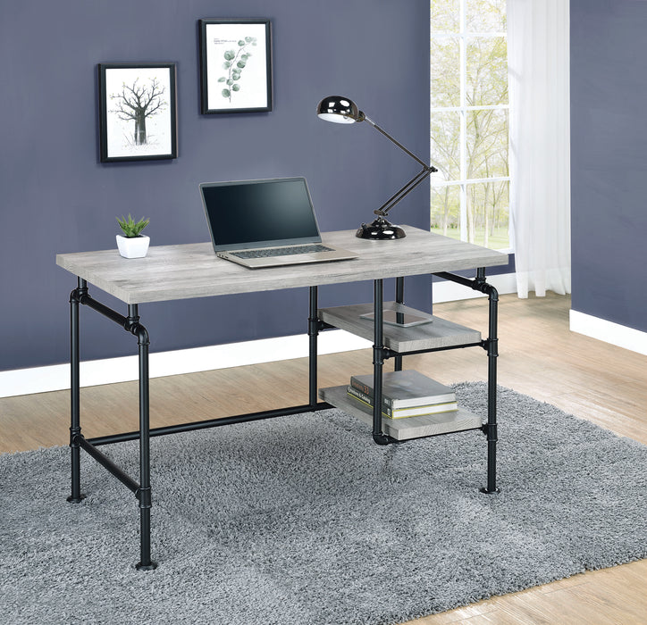 Delray Writing Desk in Grey Driftwood and Black