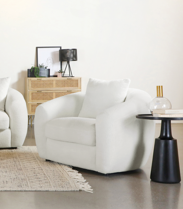 Isabella Upholstered Tight Back Chair White