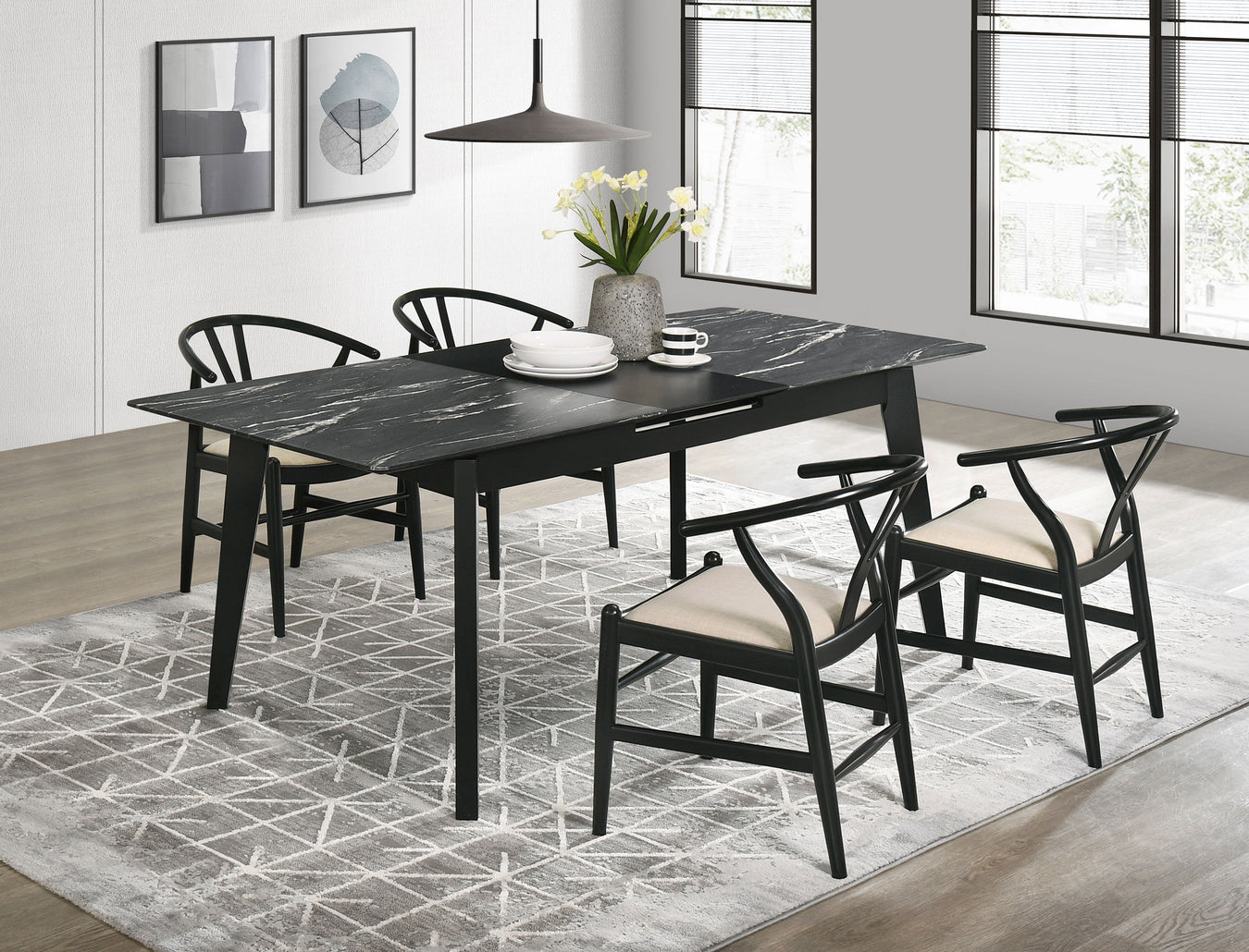Black faux marble