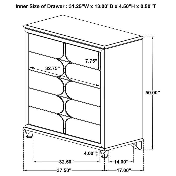 Olivia 4 & 5 Piece Bedroom Set E.King, Queen, & Cal.King