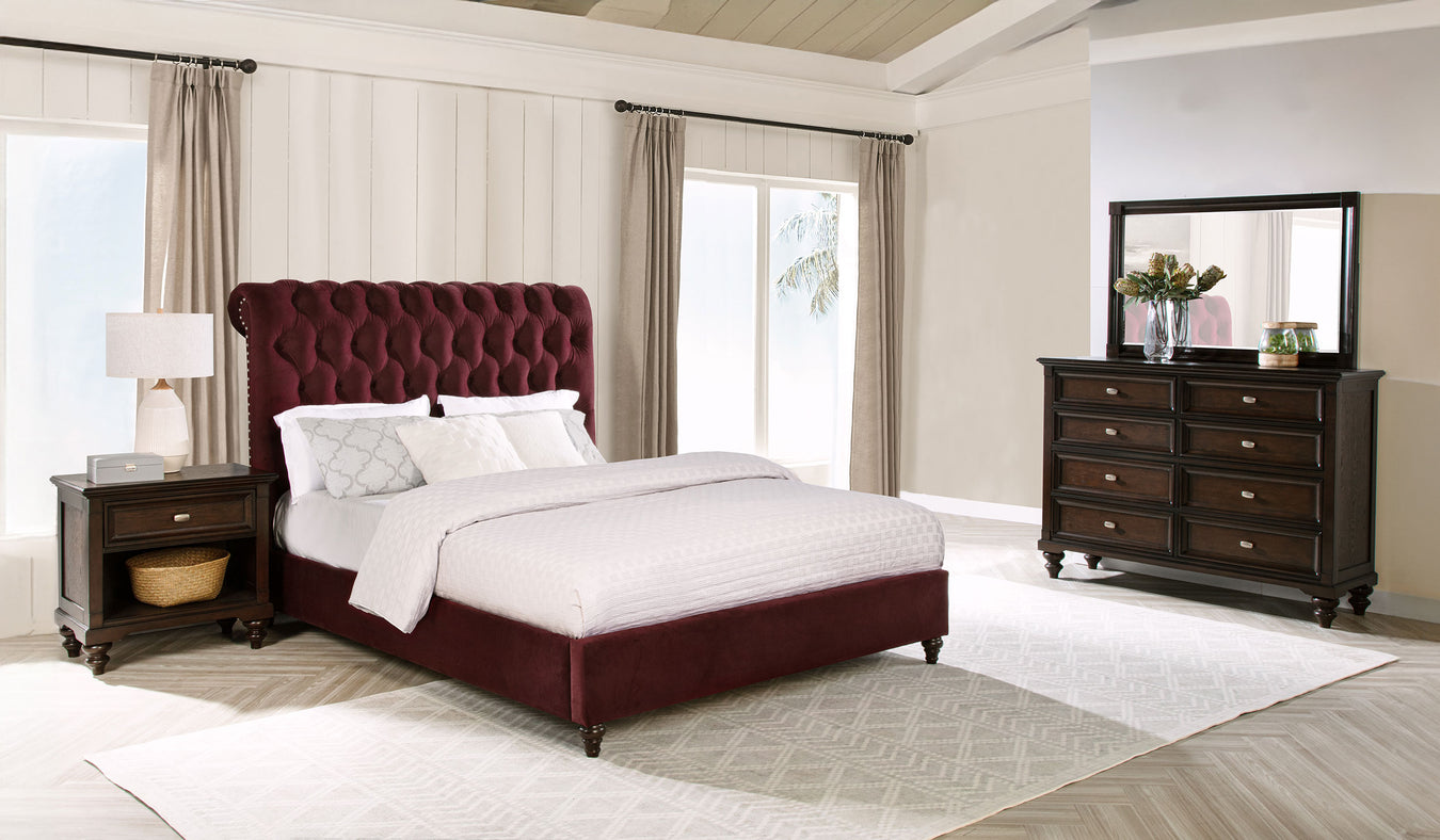 Wine Red / Dark Oak