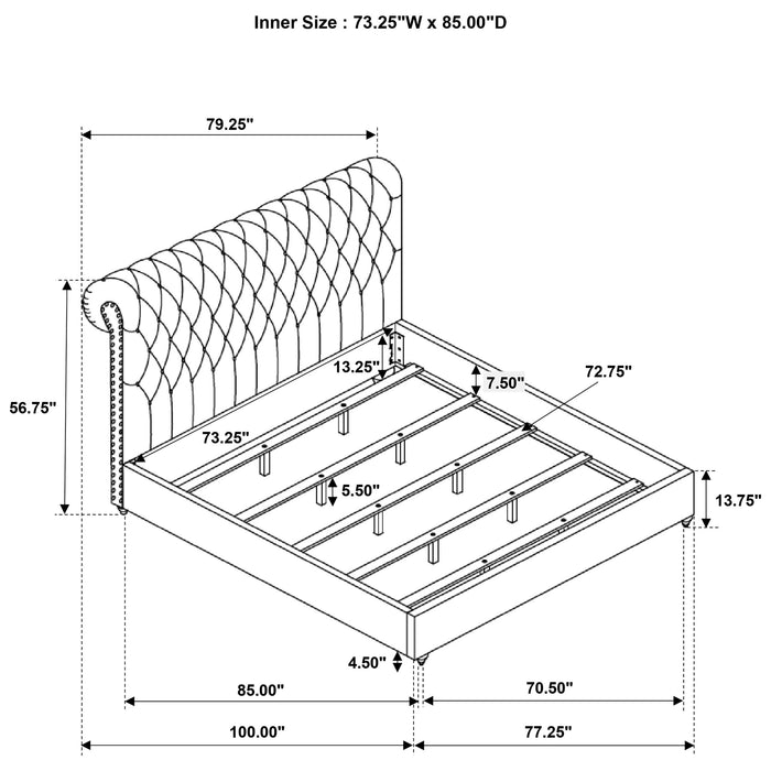 Devon California King, Full, Eastren King, & Queen Bed