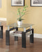 Dyer Tempered Glass End Table With Shelf Black