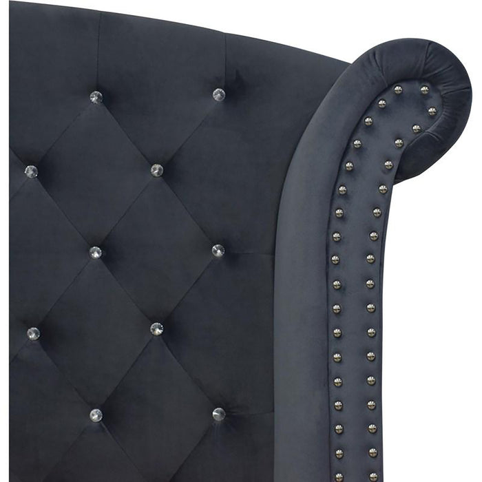 Crown Mark Furniture Lucinda Queen Upholstered Panel Bed in Gray B9260-Q