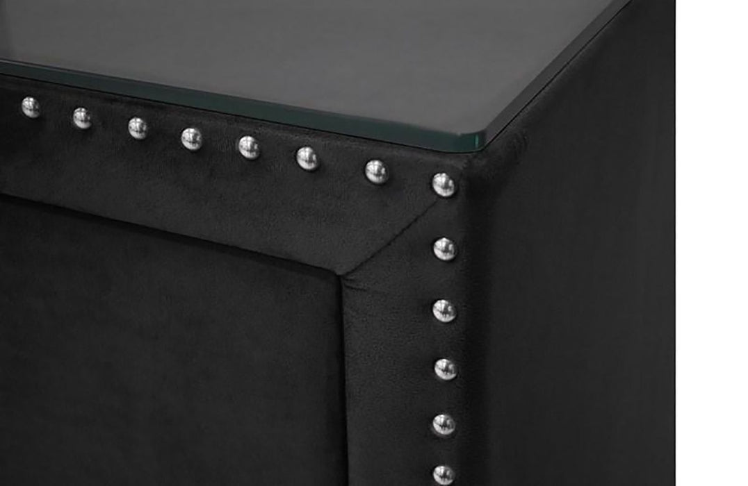 Crown Mark Furniture Lucinda 2 Drawer Nightstand in Black