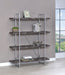 Grimma 4-Shelf Bookcase Rustic Grey Herringbone
