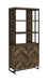 Millbrook 2-Door Bookcase Rustic Oak Herringbone And Gunmetal