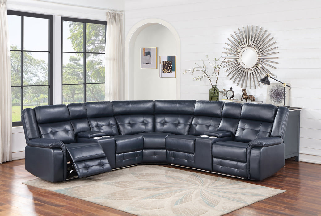 Ethan Reclining Sectional in Blue