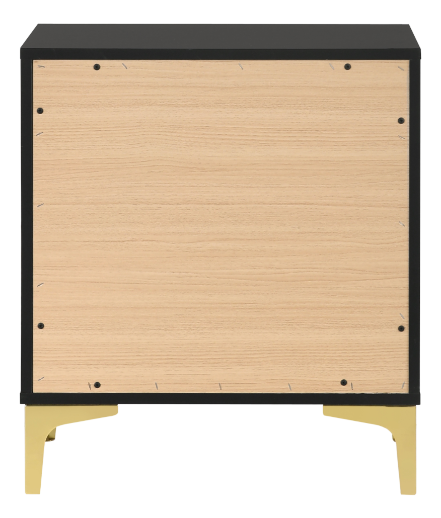 Kendall 2-Drawer Nightstand Black And Gold