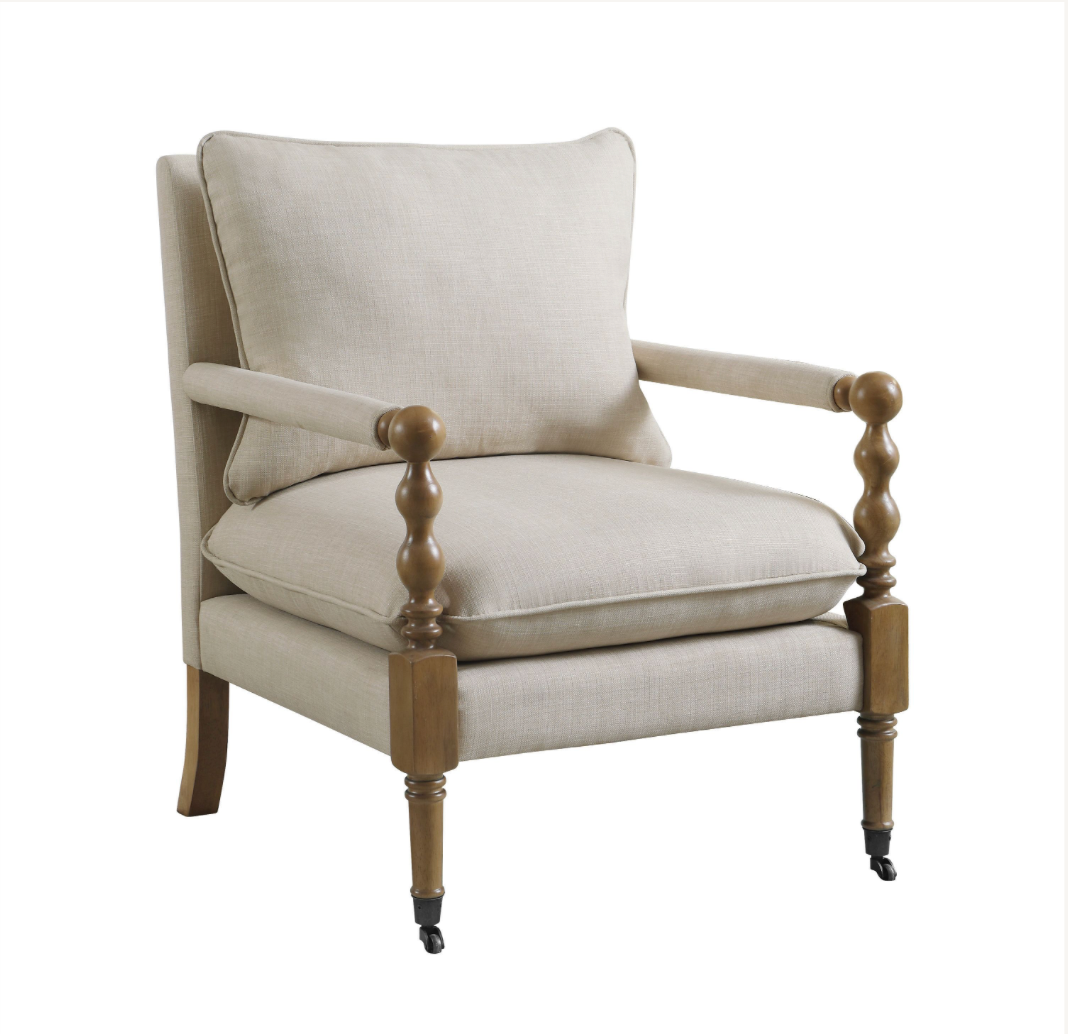 Blanchett Upholstered Accent Chair With Casters Beige