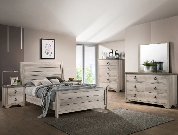 Crown Mark Patterson Mirror in Driftwood Grey