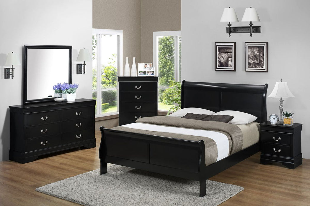 Crown Mark Furniture Louis Philip Nightstand in Black