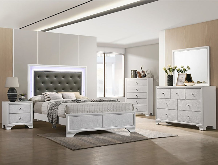 Crown Mark Furniture Lyssa 7 Drawer Dresser in White
