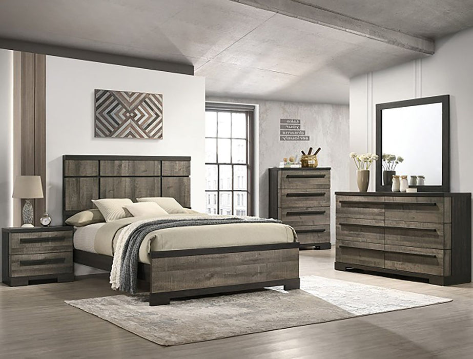 Crown Mark Furniture Remington 2 Drawer Nightstand in Brown