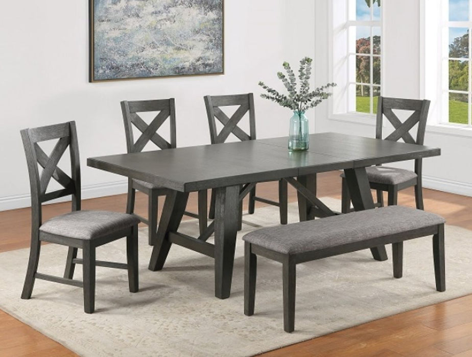 Crown Mark Furniture Rufus Side Chair in Dark Gray (Set of 2)