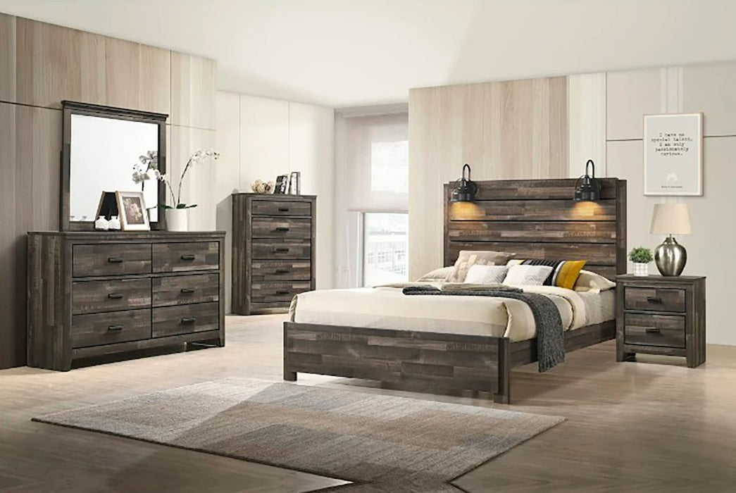 Crown Mark Furniture Carter Queen Platform Bed in Brown
