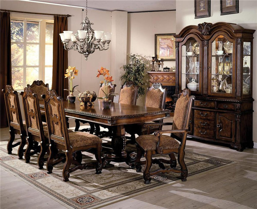 Crown Mark Neo Renaissance Dining Arm Chair in Warm Brown (Set of 2) 2401A
