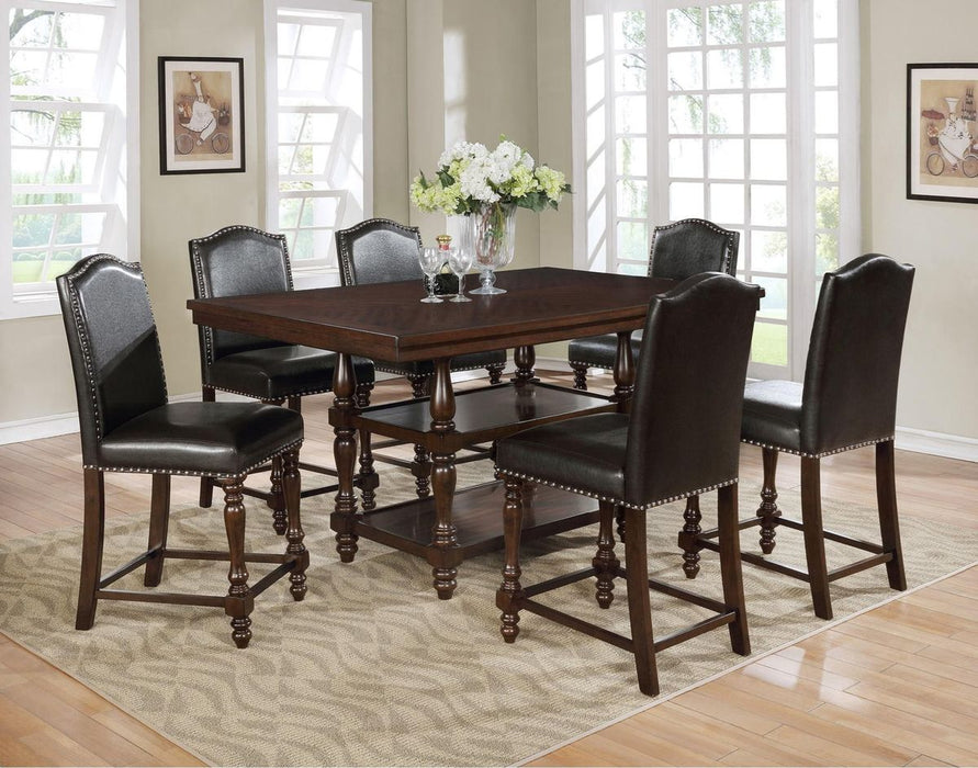 Crown Mark Langley Counter Height Chair (Set of 2) in Dark Brown 2766S-24-ESP