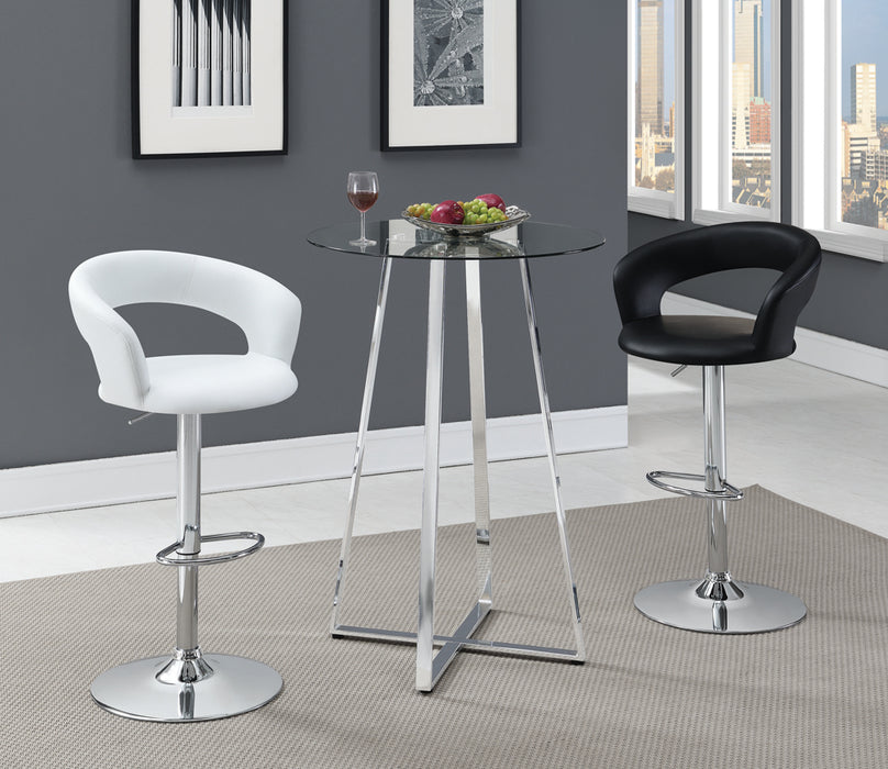 Black and white bar stools