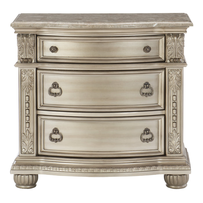 Cavalier Nightstand in Gold & Silver