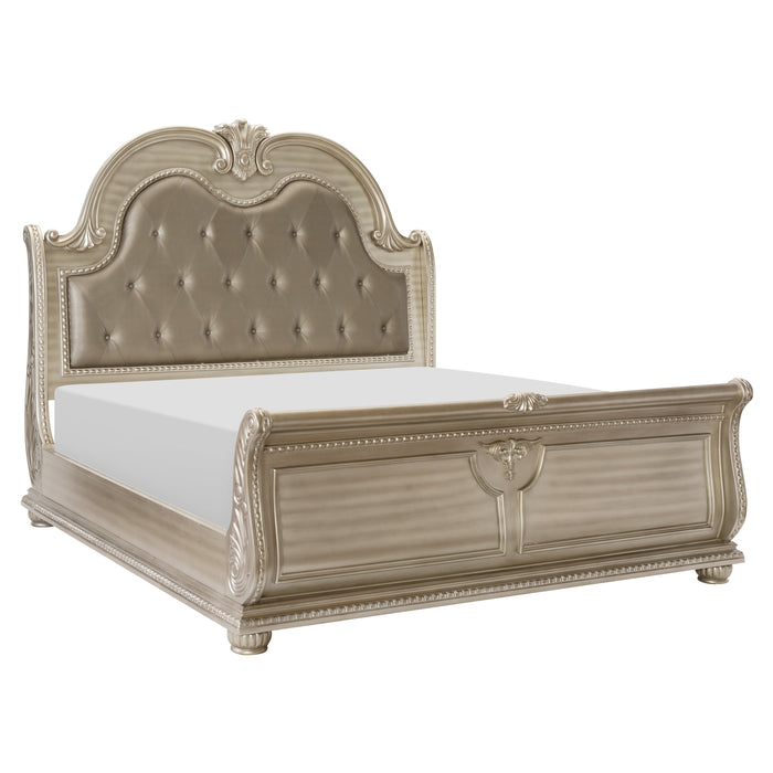 Cavalier Bed Frame in Gold & Silver