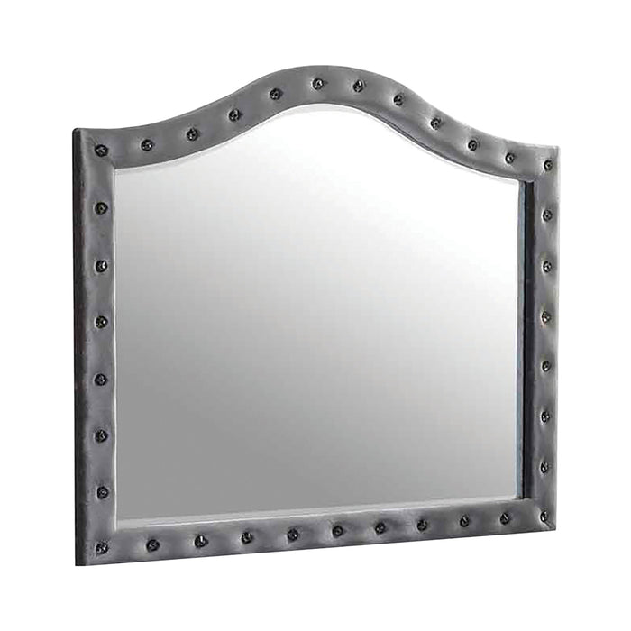 Deanna tufted and diamond studded mirror. 